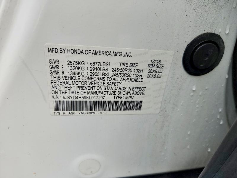 Aukcja sprzedaży 2019 Acura Mdx, vin: 5J8YD4H59KL017297, numer aukcji: 55000316