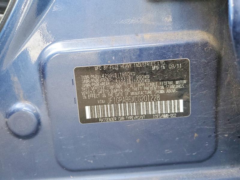 Продажа на аукционе авто 2012 Subaru Impreza, vin: JF1GPAB6XCG201228, номер лота: 55178366