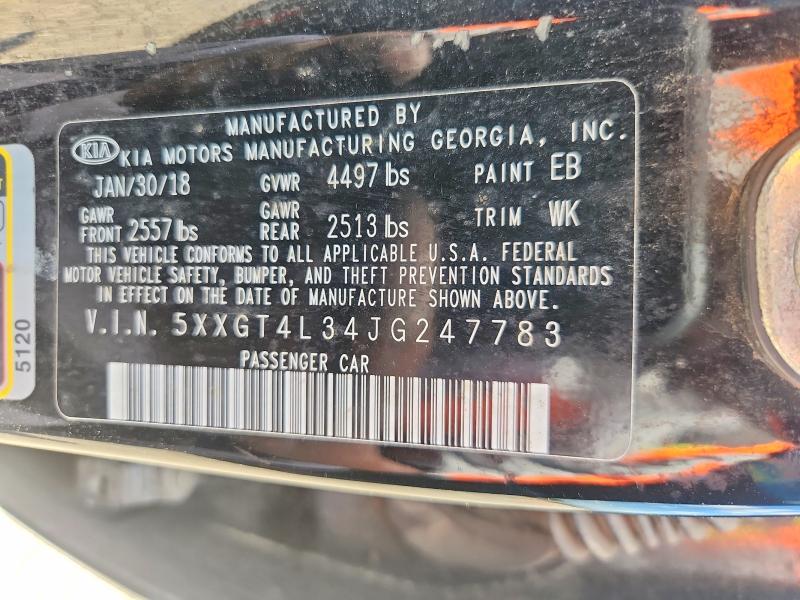 Aukcja sprzedaży 2018 Kia Optima, vin: 5XXGT4L34JG247783, numer aukcji: 53096946