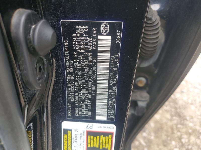 2014 Toyota Camry მანქანა იყიდება აუქციონზე, vin: 4T1BF1FK6EU306136, აუქციონის ნომერი: 54341346