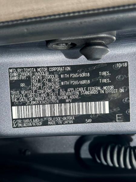 53670566 :رقم المزاد ، JTJBM7FX1K5217974 vin ، 2019 Lexus Gx مزاد بيع