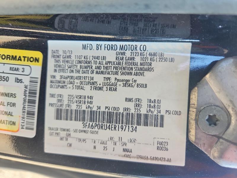 53966296 :رقم المزاد ، 3FA6P0RU4ER197134 vin ، 2014 Ford Fusion مزاد بيع