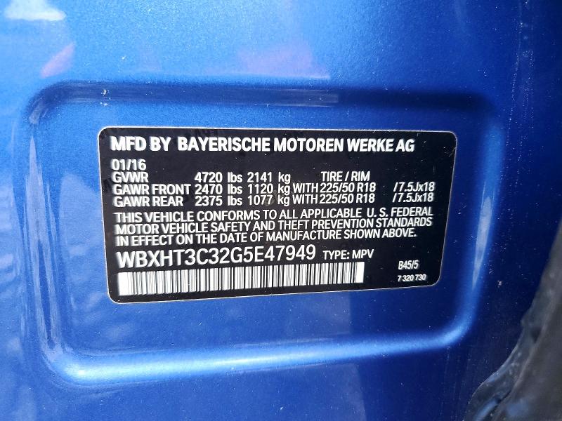 Aukcja sprzedaży 2016 Bmw X1, vin: WBXHT3C32G5E47949, numer aukcji: 51919746