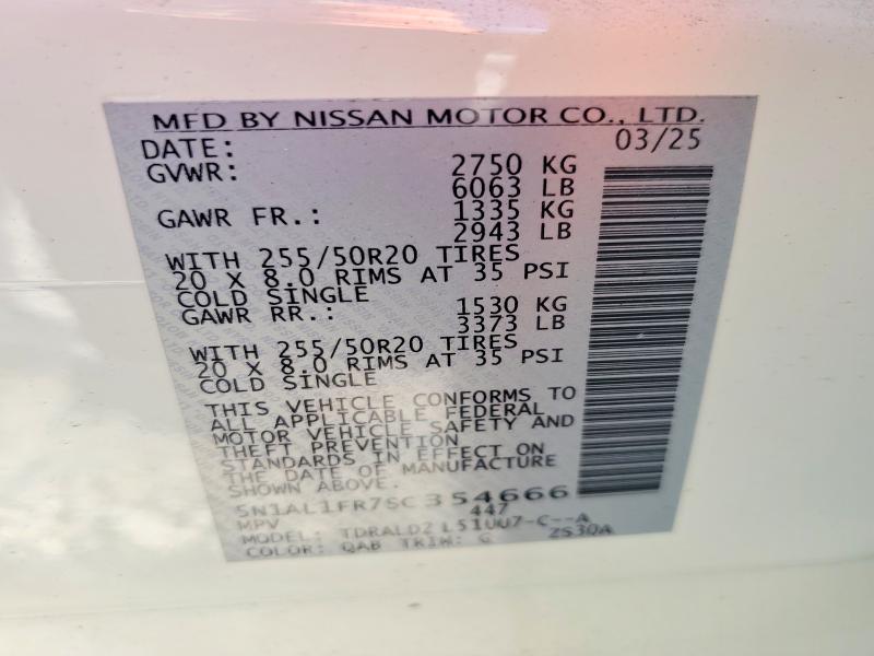 Продаж на аукціоні авто 2025 Infiniti Qx60, vin: 5N1AL1FR7SC354666, номер лоту: 52264446