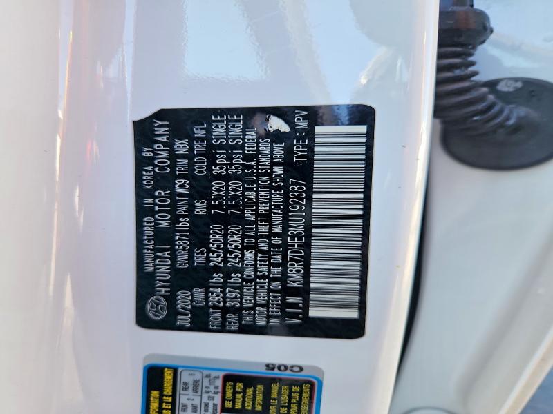 53032436 :رقم المزاد ، KM8R7DHE3MU192387 vin ، 2021 Hyundai Palisade مزاد بيع