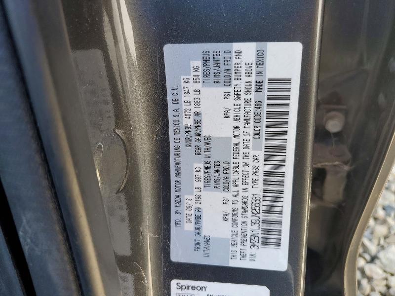 2018 Mazda 3 მანქანა იყიდება აუქციონზე, vin: 3MZBN1L39JM256381, აუქციონის ნომერი: 52601076