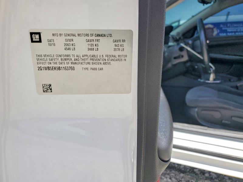 51799786 :رقم المزاد ، 2G1WB5EK9B1163760 vin ، 2011 Chevrolet Impala مزاد بيع