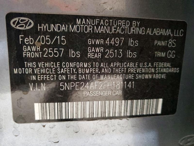 Aukcja sprzedaży 2015 Hyundai Sonata, vin: 5NPE24AF2FH181141, numer aukcji: 52339726