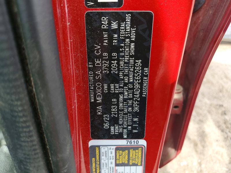 54876766 :رقم المزاد ، 3KPF24AD9PE652694 vin ، 2023 Kia Forte مزاد بيع