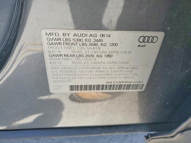 Продаж на аукціоні авто 2015 Audi Q5, vin: WA1LFAFP3FA010363, номер лоту: 52339216