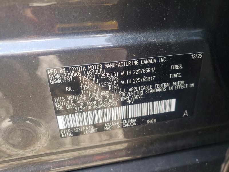 Продаж на аукціоні авто 2025 Toyota Rav4, vin: 2T3P1RFV6SW636360, номер лоту: 55277096