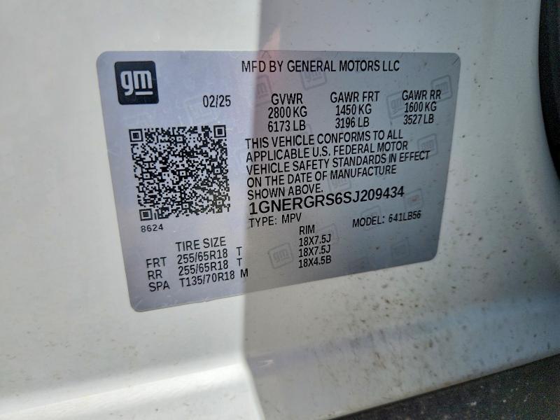 2025 Chevrolet Traverse მანქანა იყიდება აუქციონზე, vin: 1GNERGRS6SJ209434, აუქციონის ნომერი: 53448786