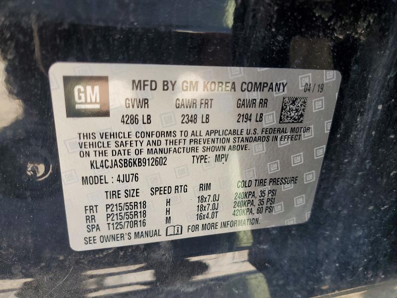 Продаж на аукціоні авто 2019 Buick Encore, vin: KL4CJASB6KB912602, номер лоту: 55059306