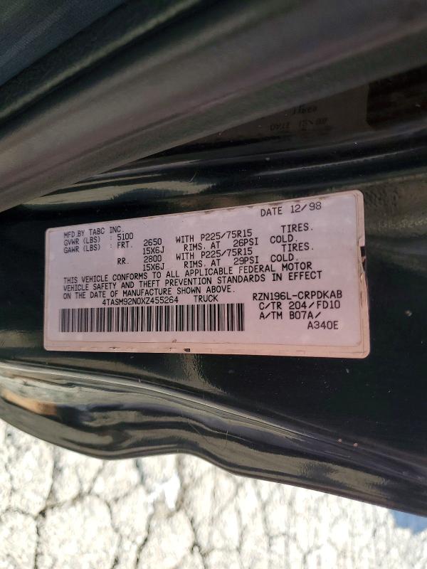 52139066 :رقم المزاد ، 4TASM92N0XZ455264 vin ، 1999 Toyota Tacoma مزاد بيع