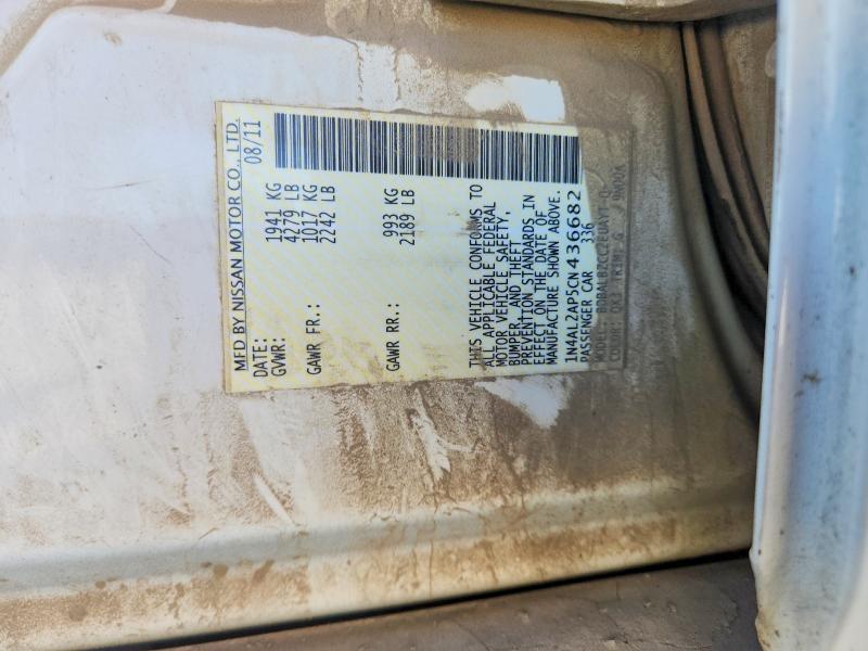 2012 Nissan Altima მანქანა იყიდება აუქციონზე, vin: 1N4AL2AP5CN436682, აუქციონის ნომერი: 52408746