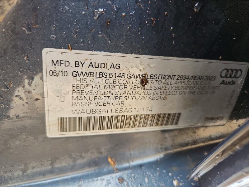 54985476 :رقم المزاد ، WAUBGAFL6BA012174 vin ، 2011 Audi S4 مزاد بيع