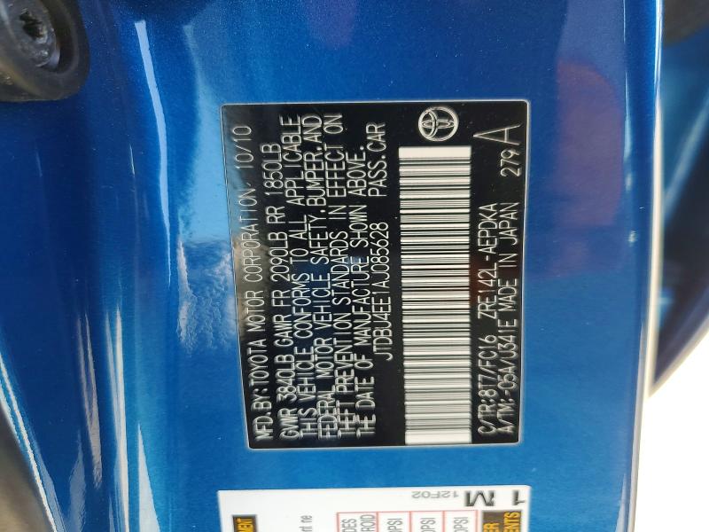 2010 Toyota Corolla მანქანა იყიდება აუქციონზე, vin: JTDBU4EE1AJ085628, აუქციონის ნომერი: 51836196