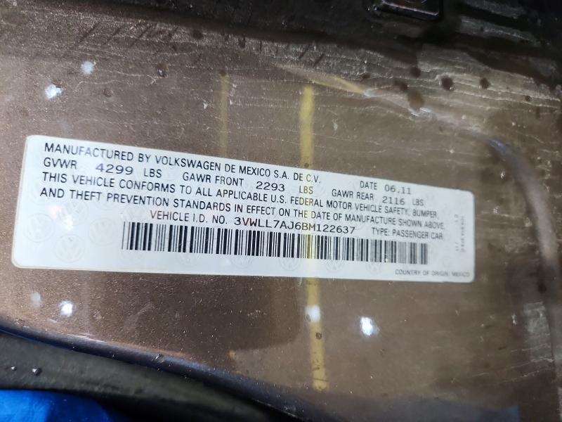 Продаж на аукціоні авто 2011 Volkswagen Jetta, vin: 3VWLL7AJ6BM122637, номер лоту: 55369546