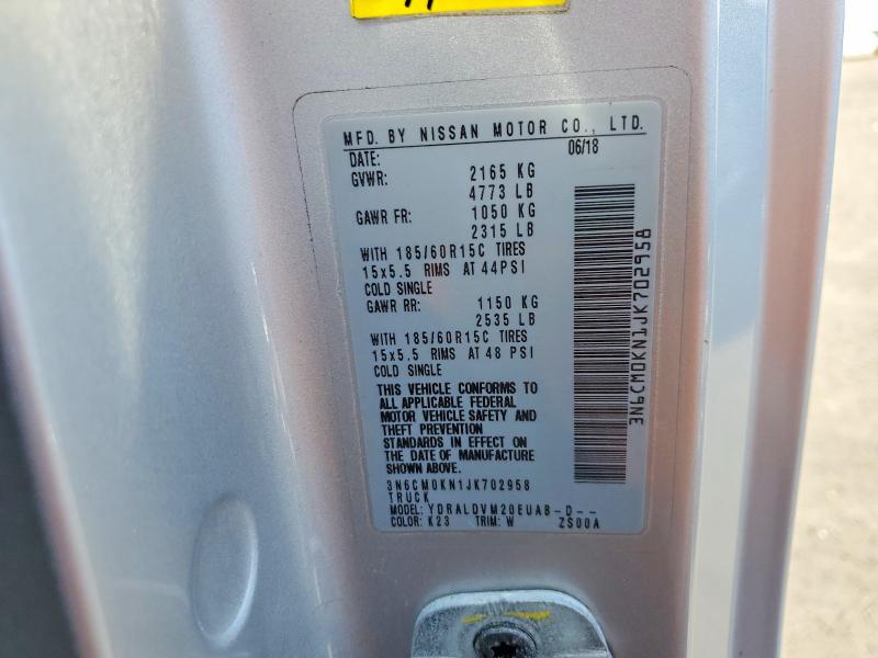 53598936 :رقم المزاد ، 3N6CM0KN1JK702958 vin ، 2018 Nissan Nv200 مزاد بيع