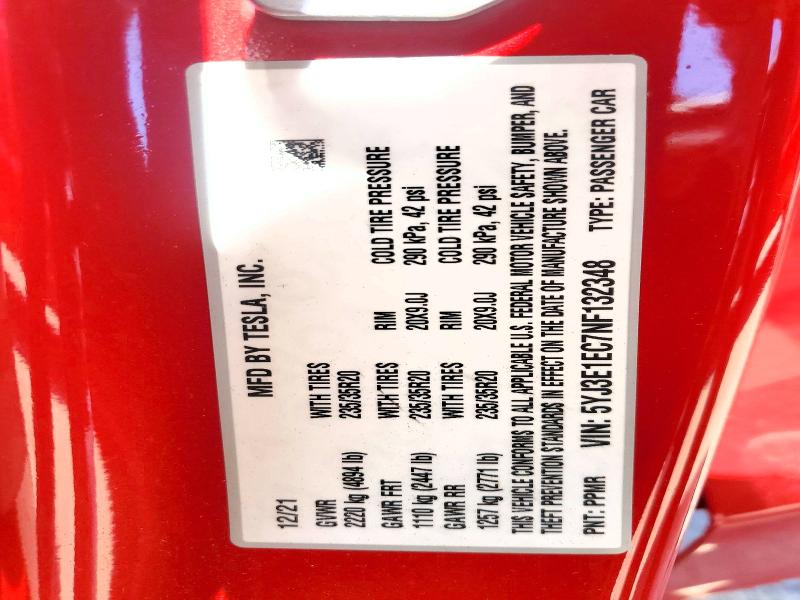 Продажа на аукционе авто 2022 Tesla Model 3, vin: 5YJ3E1EC7NF132348, номер лота: 54428526