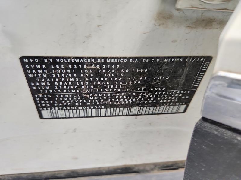 54124166 :رقم المزاد ، 3VV2B7AX9LM058568 vin ، 2020 Volkswagen Tiguan مزاد بيع