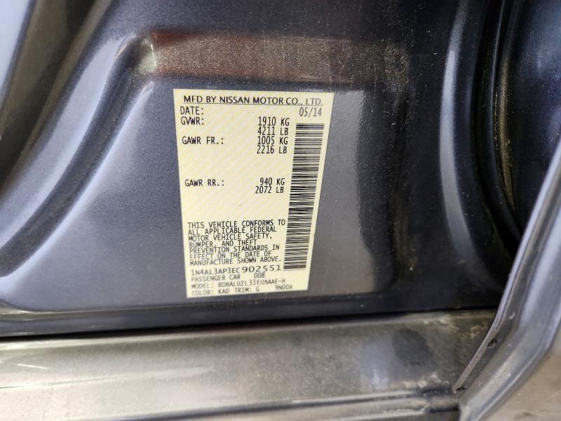53784026 :رقم المزاد ، 1N4AL3AP3EC902551 vin ، 2014 Nissan Altima مزاد بيع