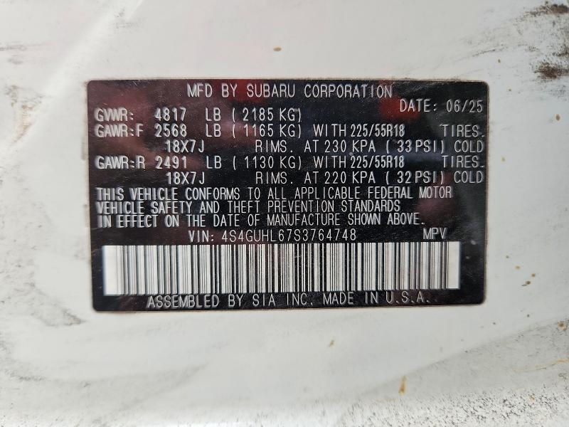 Aukcja sprzedaży 2025 Subaru Crosstrek, vin: 4S4GUHL67S3764748, numer aukcji: 51545106