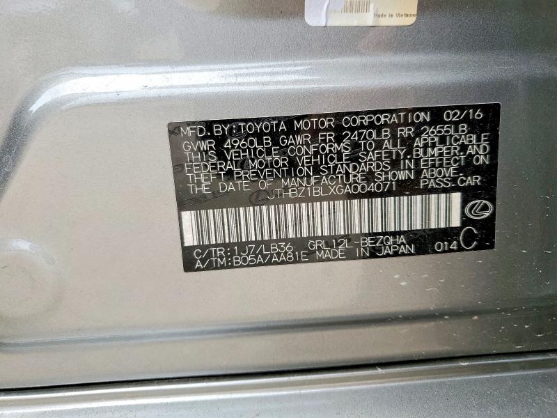 Aukcja sprzedaży 2016 Lexus Gs 350, vin: JTHBZ1BLXGA004071, numer aukcji: 51015376