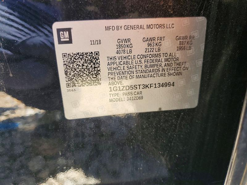 Aukcja sprzedaży 2019 Chevrolet Malibu, vin: 1G1ZD5ST3KF134994, numer aukcji: 54923616