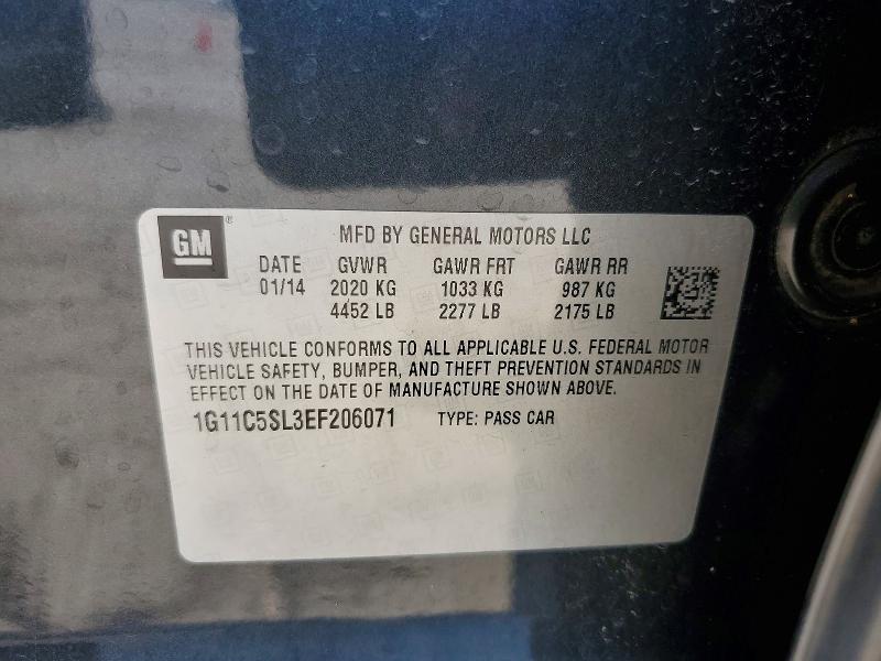 Aukcja sprzedaży 2014 Chevrolet Malibu, vin: 1G11C5SL3EF206071, numer aukcji: 53616866