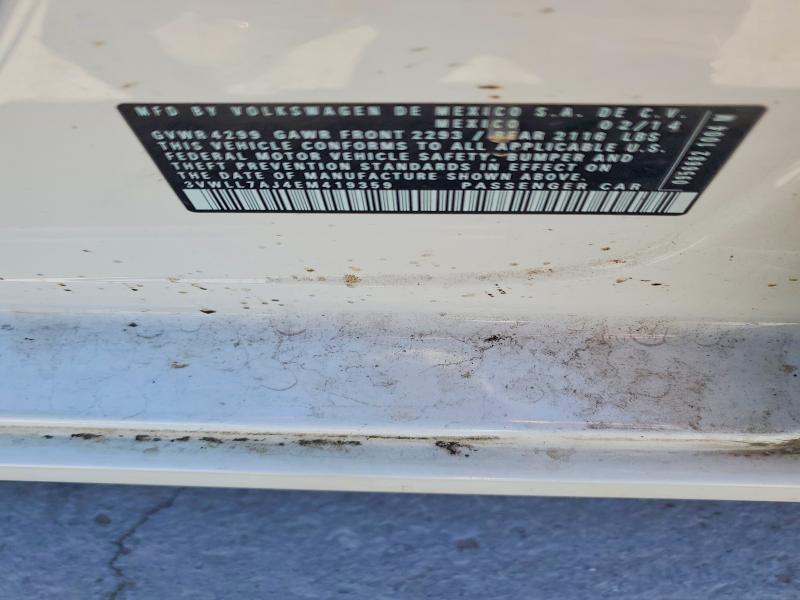 52430996 :رقم المزاد ، 3VWLL7AJ4EM419359 vin ، 2014 Volkswagen Jetta مزاد بيع
