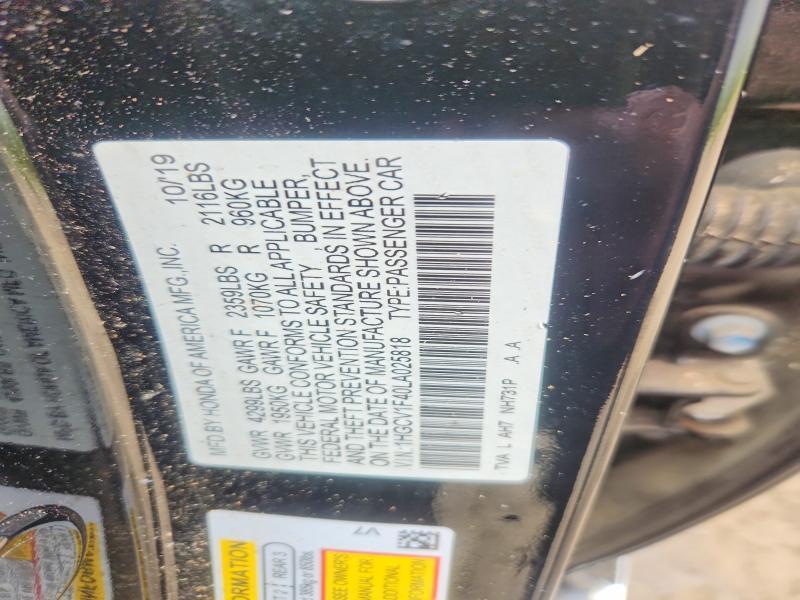 Aukcja sprzedaży 2020 Honda Accord, vin: 1HGCV1F40LA025818, numer aukcji: 52121916