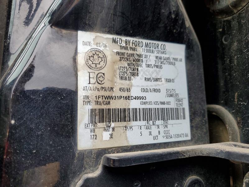 Продаж на аукціоні авто 2006 Ford F350, vin: 1FTWW31P16ED49993, номер лоту: 53190346