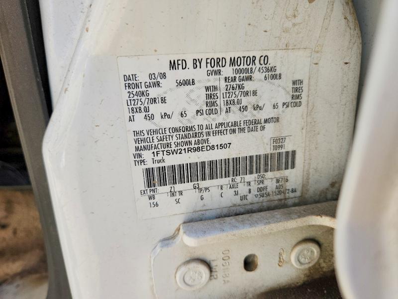 54628536 :رقم المزاد ، 1FTSW21R98ED81507 vin ، 2008 Ford F250 مزاد بيع