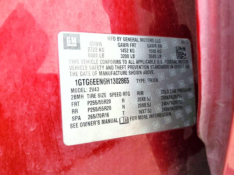 Aukcja sprzedaży 2017 Gmc Canyon, vin: 1GTG6EEN6H1302865, numer aukcji: 52501226