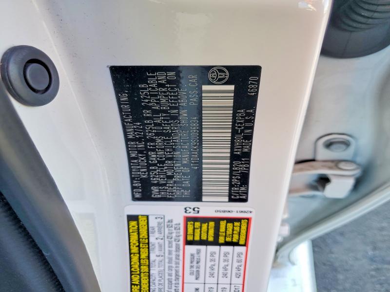 Aukcja sprzedaży 2025 Toyota Camry, vin: 4T1DAACK9SU096834, numer aukcji: 52969406