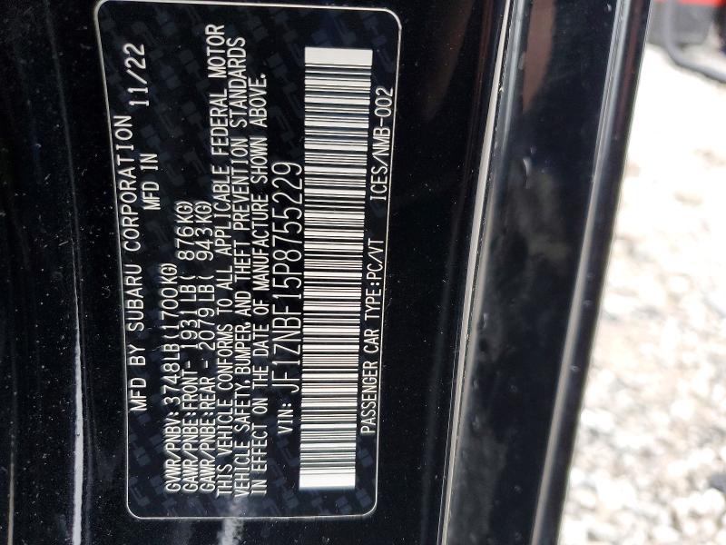 54219126 :رقم المزاد ، JF1ZNBF15P8755229 vin ، 2023 Toyota Gr 86 مزاد بيع