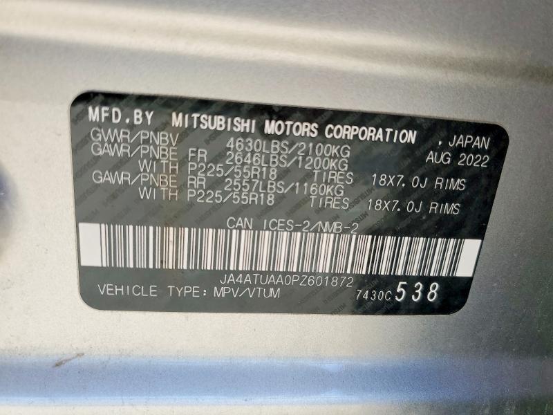 Auction sale of the 2023 Mitsubishi Eclipse Cross, vin: JA4ATUAA0PZ601872, lot number: 51039326