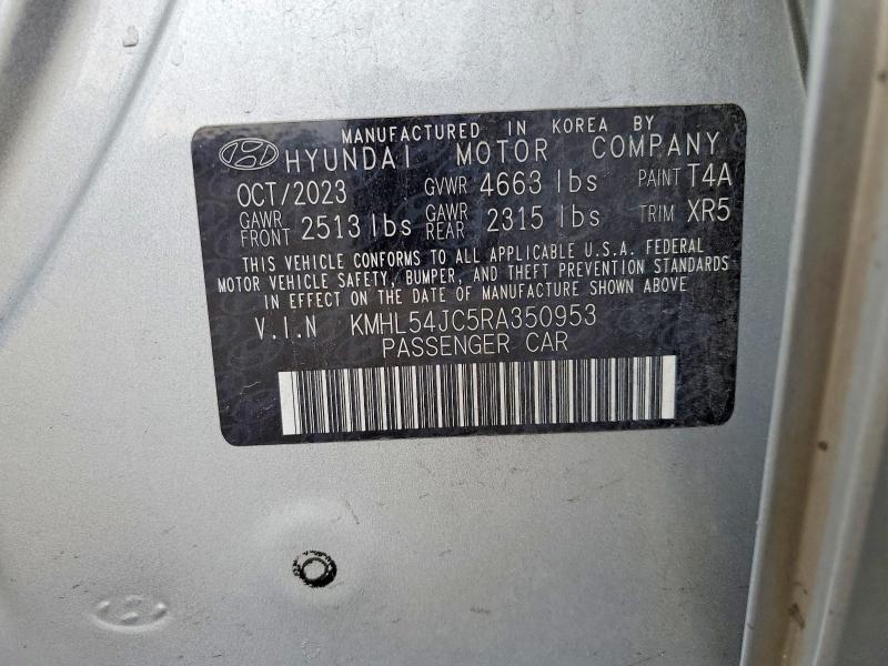 Продажа на аукционе авто 2024 Hyundai Sonata, vin: KMHL54JC5RA350953, номер лота: 55218876