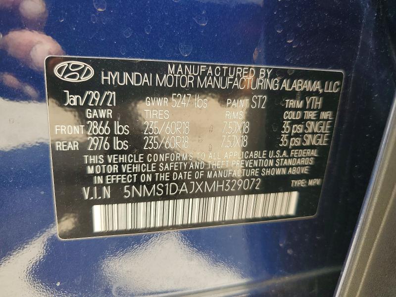 Продаж на аукціоні авто 2021 Hyundai Santa Fe, vin: 5NMS1DAJXMH329072, номер лоту: 53201476