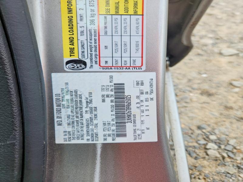 54454336 :رقم المزاد ، 3LNHM26T89R605025 vin ، 2009 Lincoln Mkz مزاد بيع
