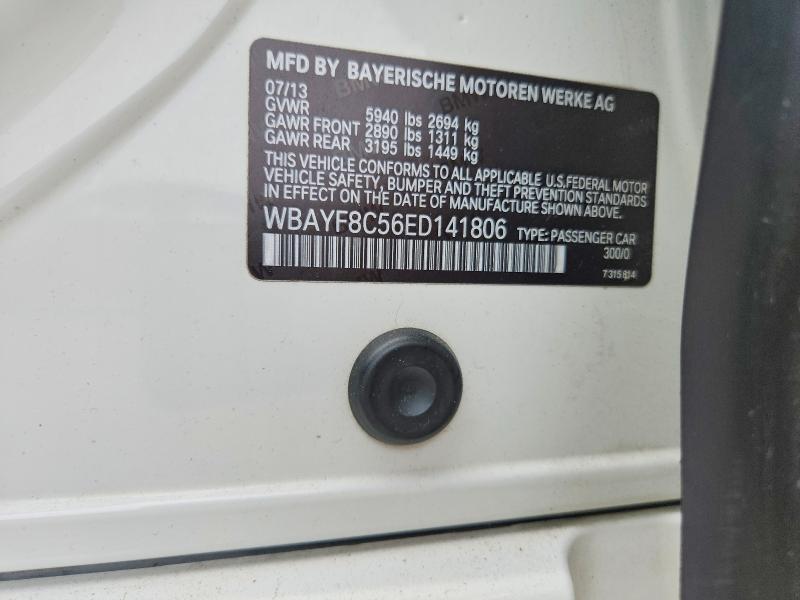 2014 Bmw 750 მანქანა იყიდება აუქციონზე, vin: WBAYF8C56ED141806, აუქციონის ნომერი: 54992706