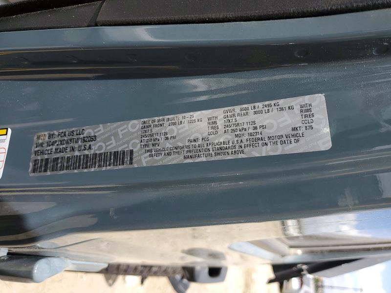 2026 Jeep Wrangler მანქანა იყიდება აუქციონზე, vin: 1C4PJXDN8TW192053, აუქციონის ნომერი: 54548916
