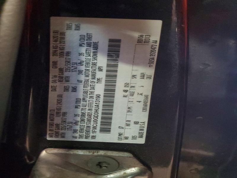 54437096 :رقم المزاد ، 1FMCU0GD3HUA13190 vin ، 2017 Ford Escape مزاد بيع