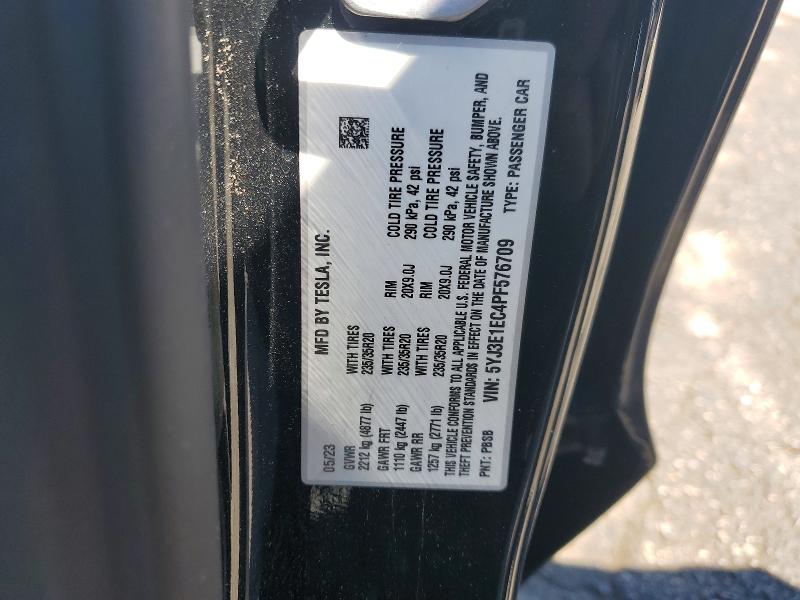 2023 Tesla Model 3 მანქანა იყიდება აუქციონზე, vin: 5YJ3E1EC4PF576709, აუქციონის ნომერი: 52950006