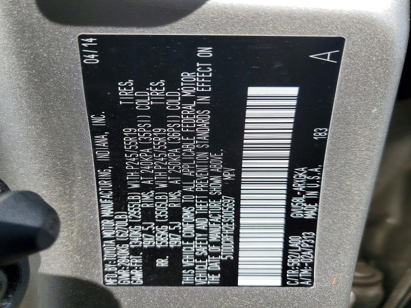 Продаж на аукціоні авто 2014 Toyota Highlander Hybrid, vin: 5TDDCRFH2ES005697, номер лоту: 54718306