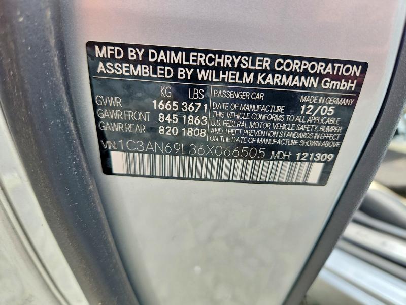Продаж на аукціоні авто 2006 Chrysler Crossfire, vin: 1C3AN69L36X066505, номер лоту: 54767766