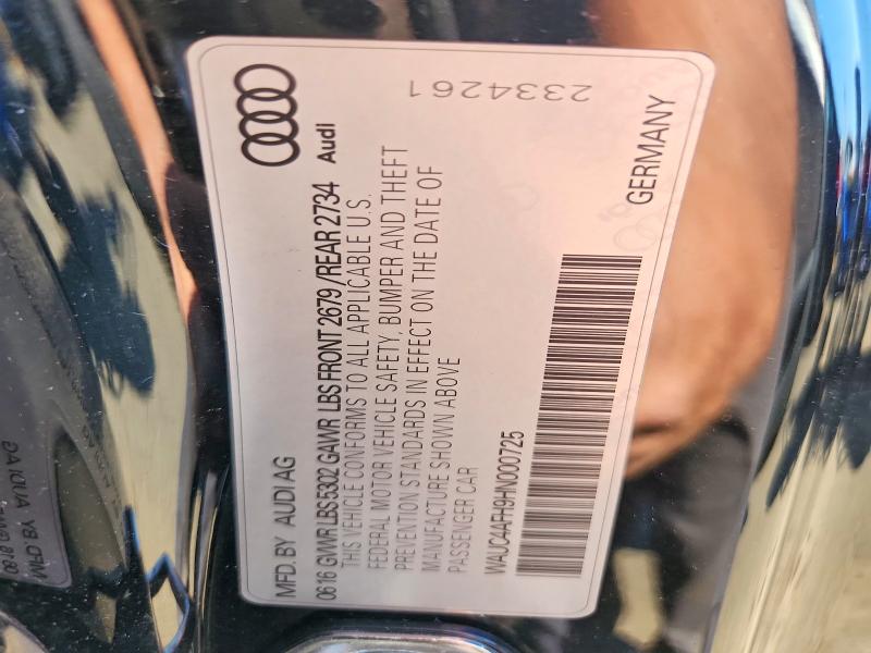 Продаж на аукціоні авто 2017 Audi S5, vin: WAUC4AFH9HN000725, номер лоту: 54957496