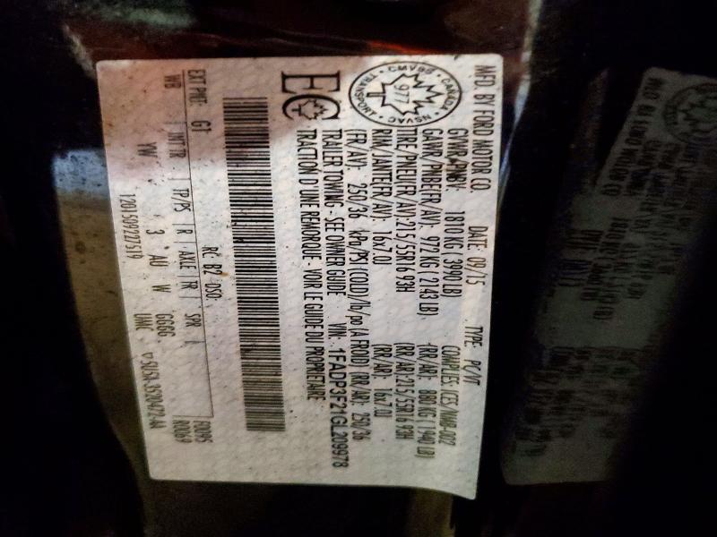 2016 Ford Focus მანქანა იყიდება აუქციონზე, vin: 1FADP3F21GL209978, აუქციონის ნომერი: 51988646