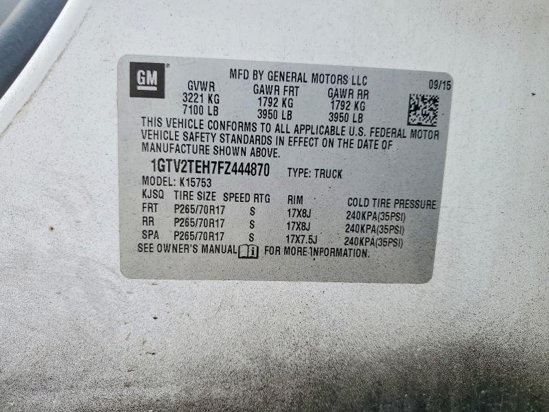 2015 Gmc Sierra მანქანა იყიდება აუქციონზე, vin: 1GTV2TEH7FZ444870, აუქციონის ნომერი: 53096526